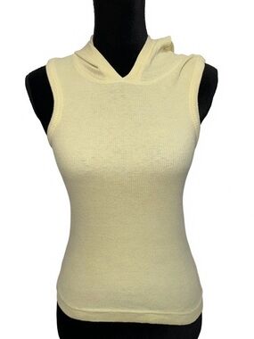 Hard Tail Yellow Sleeveless Hooded Ribbed Tank Top One Size Made in USA